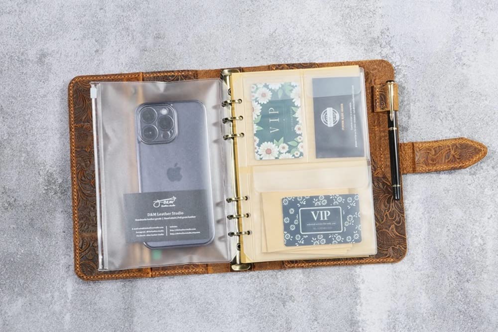 Amazon | 手作り エンボス加工レザー A5システム手帳 2cm直径リング 6