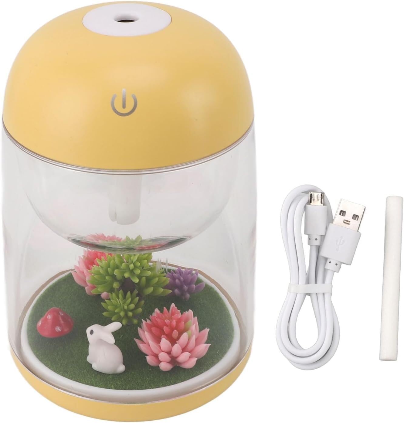 per Uso Domestico Mini umidificatore, Micro umidificatore paesaggistico ABS Silenzioso ad ultrasuoni 180ML for Auto(Yellow)