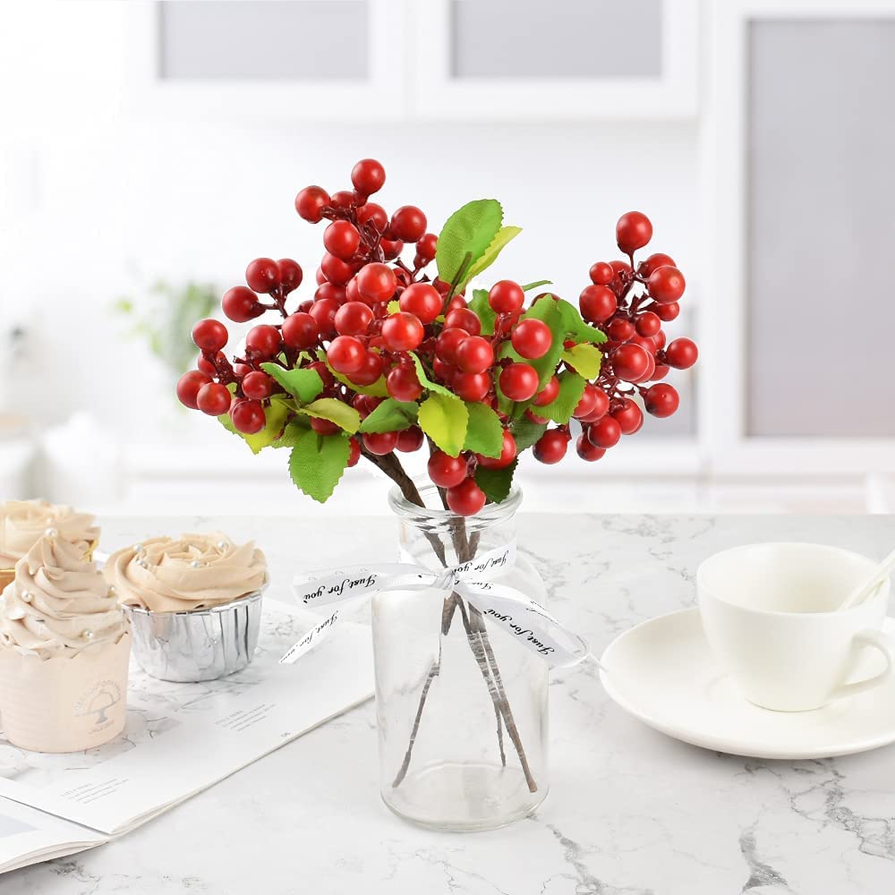 Künstliche Orangenbeeren Mit Stiel – 6 Stück, Lebensecht Für DIY, Hochzeitsdeko, Kränze & Home-Dekoration