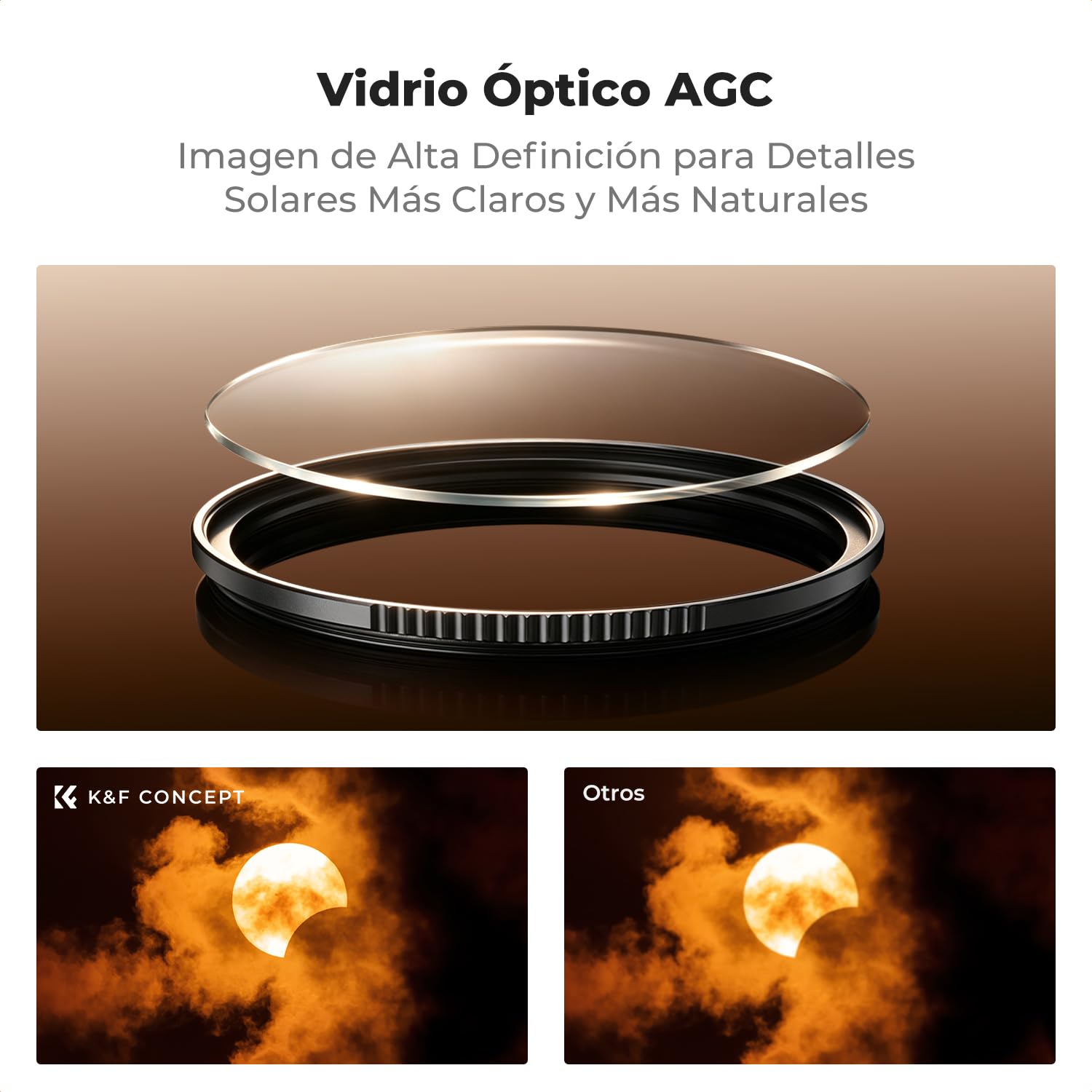 K&F CONCEPT Nano-Xcel Filtro ND100000 (16.6 f-Stops) de 77mm para Eclipse Solar, Filtro de Densidad Neutra para Exposiciones Ultralargas, Fotografía Solar, Vidrio Ópticocon 28 Capas Revestimiento Nano