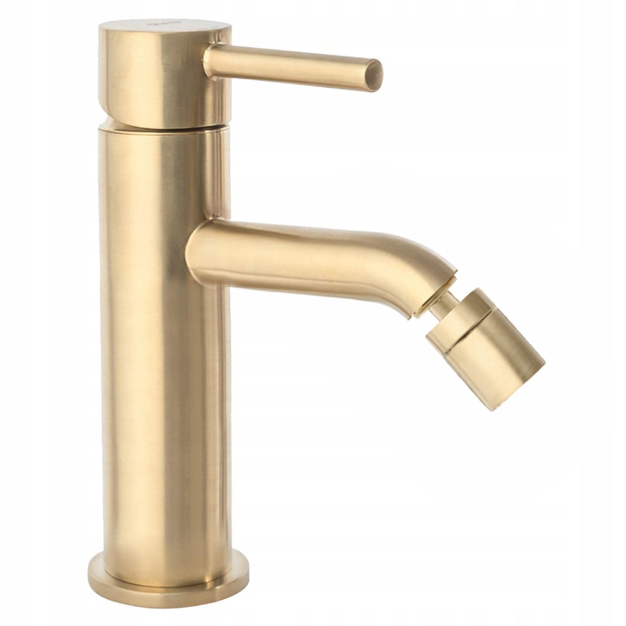 Rea - Rubinetto Da Bidet Lungo Gold Brush Miscelatore Monocomando In Ottone Per Wc Bagno (Oro) 14 X 5 X 17 cm