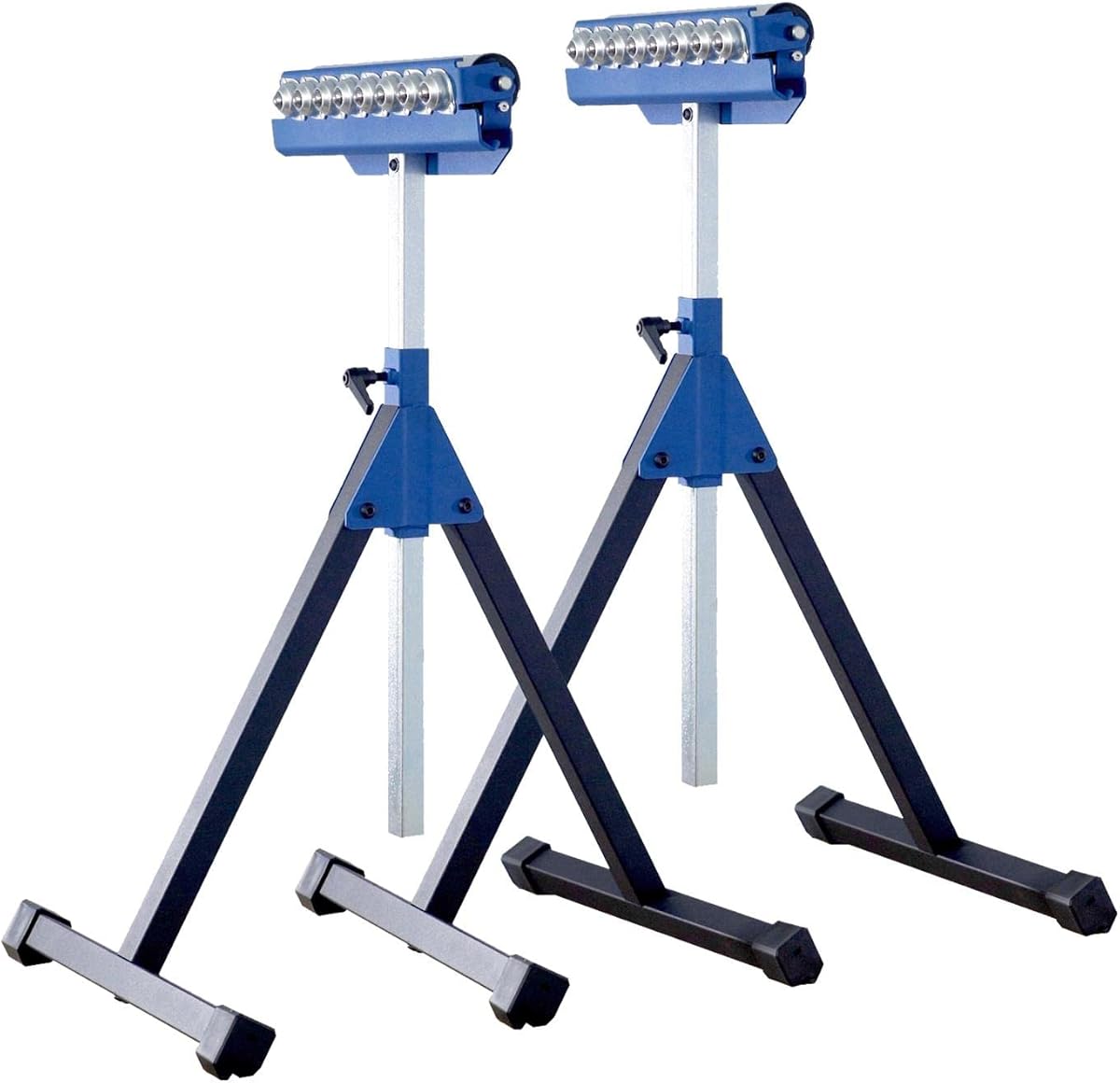 2 of KF3012 Heavy-Duty Roller Stand 300 Lbs Loading Capacity Each (3 in 1 Roller), Adjustable Miter Saw Extension, Folds Flat for Easy Storage