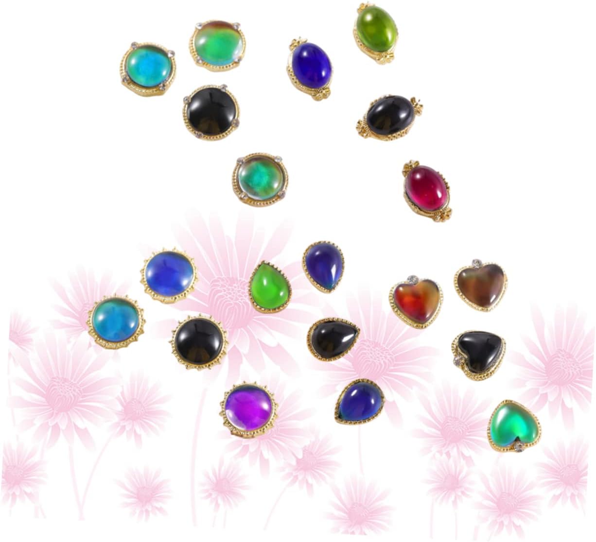 15pcs Unique Nail Art Decoration Shiny Opal Manicure Decals Easy to Apply Nail Stickers