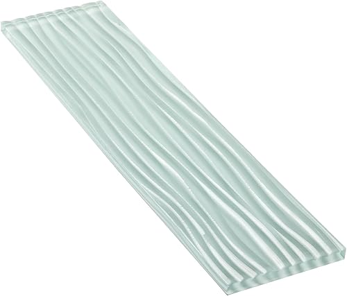 Vista 44 de Lovdeco Azulejo de cristal de metro, 3 x 6 pulgadas, 4 pies cuadrados, vidrio verde azulado oscuro para pared de baño y cocina, paquete de 32