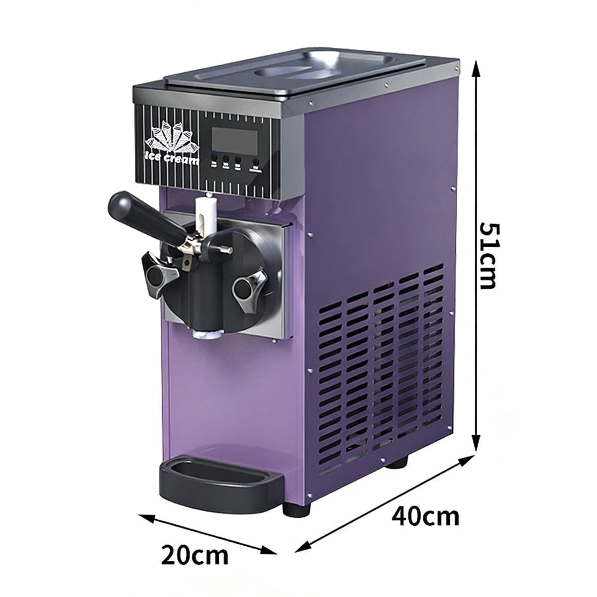 Soft Serve Heladera Compacta Profesional - 450/750W, 2.5L/3.5L, Preenfriamiento Integrado, Auto Clean, Pantalla Táctil, Máquina Para Hacer Helados Para Pequeños Negocios(Purple,450W)