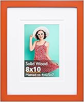 Vista 73 de KINLINK Marco de Fotos 11x14 Natural, Marco de Madera Maciza 11x14 con Plexiglás Acrílico para Fotos 5x7/8x10 Con Paspartú, Exhibición de Mesa