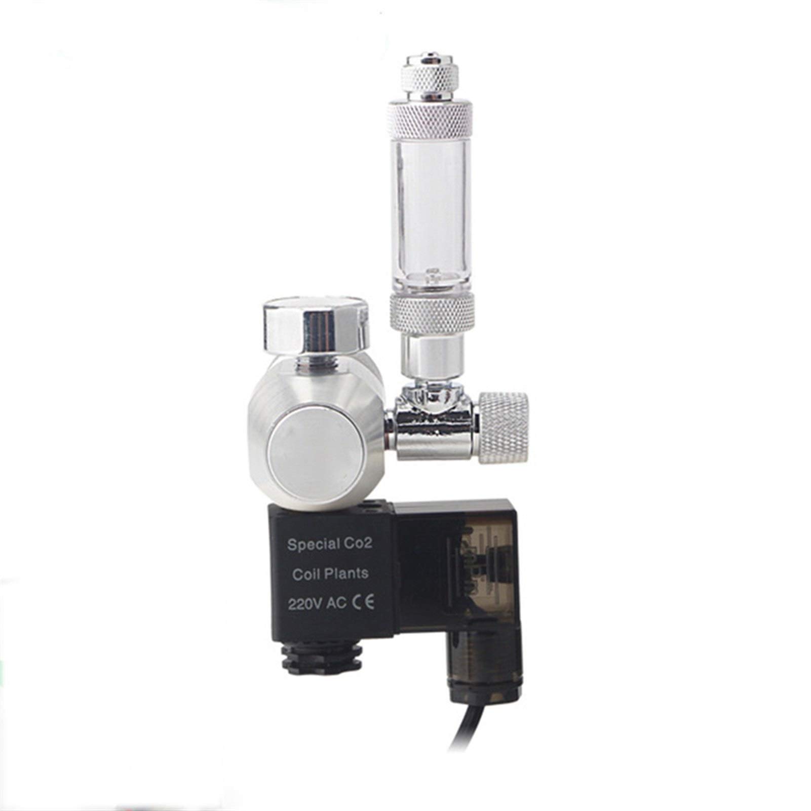 Estufa Acuario CO2 regulador magnético solenoide válvula de retención tanque de peces CO2 válvula reductora de presión DIY CO2 Control System Kit 220V 110V (tamaño : A)