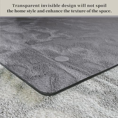 Image of [Tempered Glass] 30 inch x 48 inch Glass Office Chair Mat for Carpet