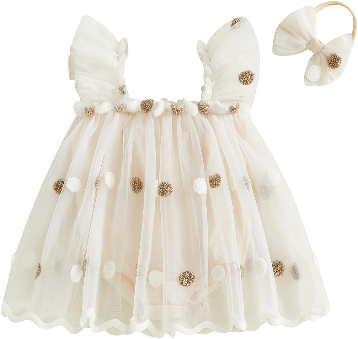 Baby Girl Summer Princess Romper Dress Newborn Plush Ball Jumpsuit Tutu Tulle Dress 0-18 Months First Birthday Outfit