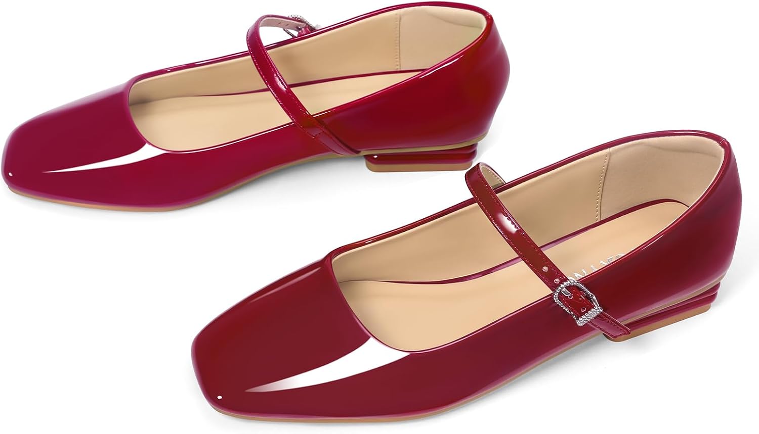 Mary Jane Flats Women, Comfort Square Toe Dressy Slip On Ballet Shoes