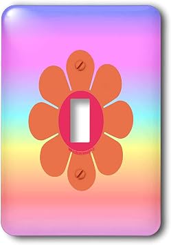 3dRose Deniska Designs Flower - Retro 70s Flower - single toggle switch lsp_11911_1