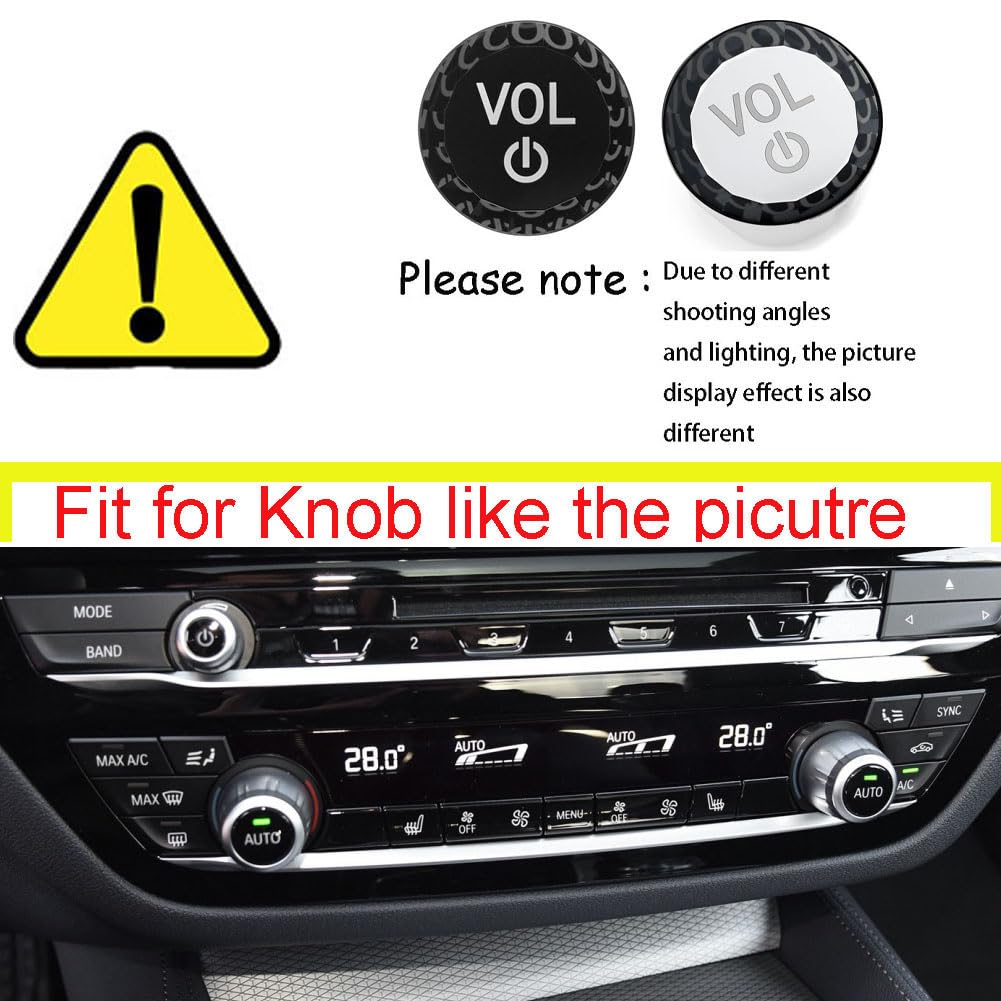 Red AC Air Conditioning Climate Control Button & Radio Volume Knob Switch Ring Covers Compatible with BMW 5 6 7 X3 X4 Series G30 G38 G32 G12 G01 G08 G02 2018-2022