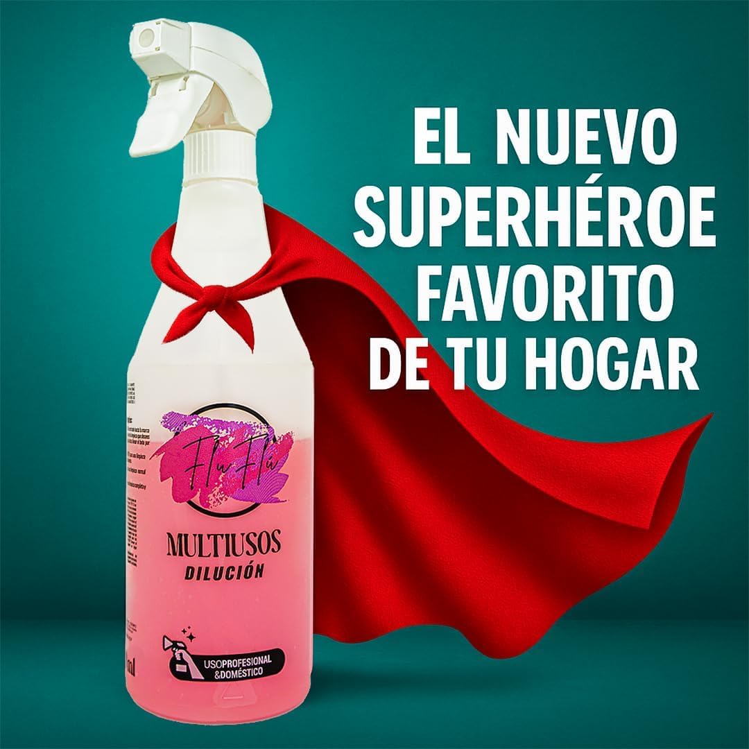 KIMIA - Pack I Love FLUFLÚ Max | Pink 5 L + Neutro 5 L | Fórmula Concentrada | Limpieza Profunda | Multiusos | Suelos, Paredes y Limpia Cristales | Fragancia Duradera