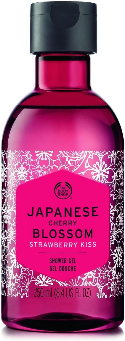 The Body Shop Japanese Cherry Blossom Strawberry Kiss Shower Gel 250ml, Pink, 250 ml (Pack of 1)
