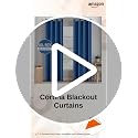 Image of Cortina 80-90% Blackout Solid Door Curtains 7 Feet Set of 2 - Thermal Insulated | Curtain for Living Room | Drapes for Bedroom | (7 Feet, Blue)