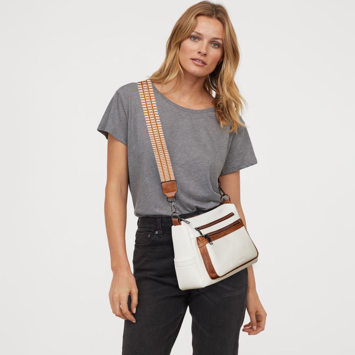 Bluome Crossbody Purses for Women, Medium Large Faux Leather Crossbody Bags Lightweight Sling Bag Shoulder Handbags - Image 2