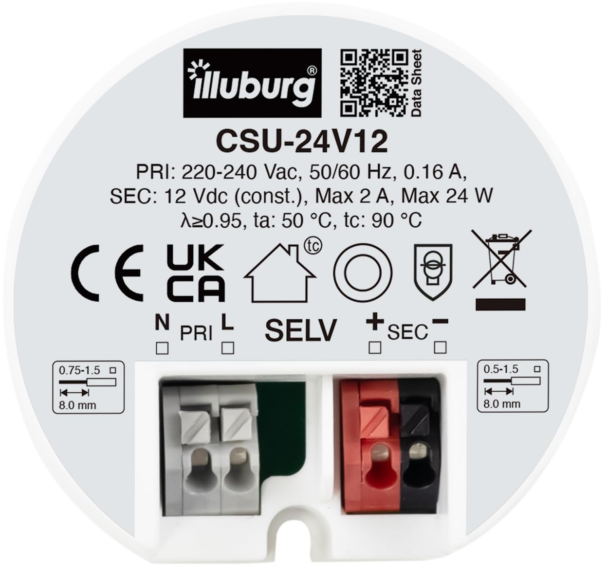 illuburg LED Driver 12V 24W Flickerfree for LED Strip G4 MR11 GU5.3 MR16 Power Supply Transformer, White - Image 2