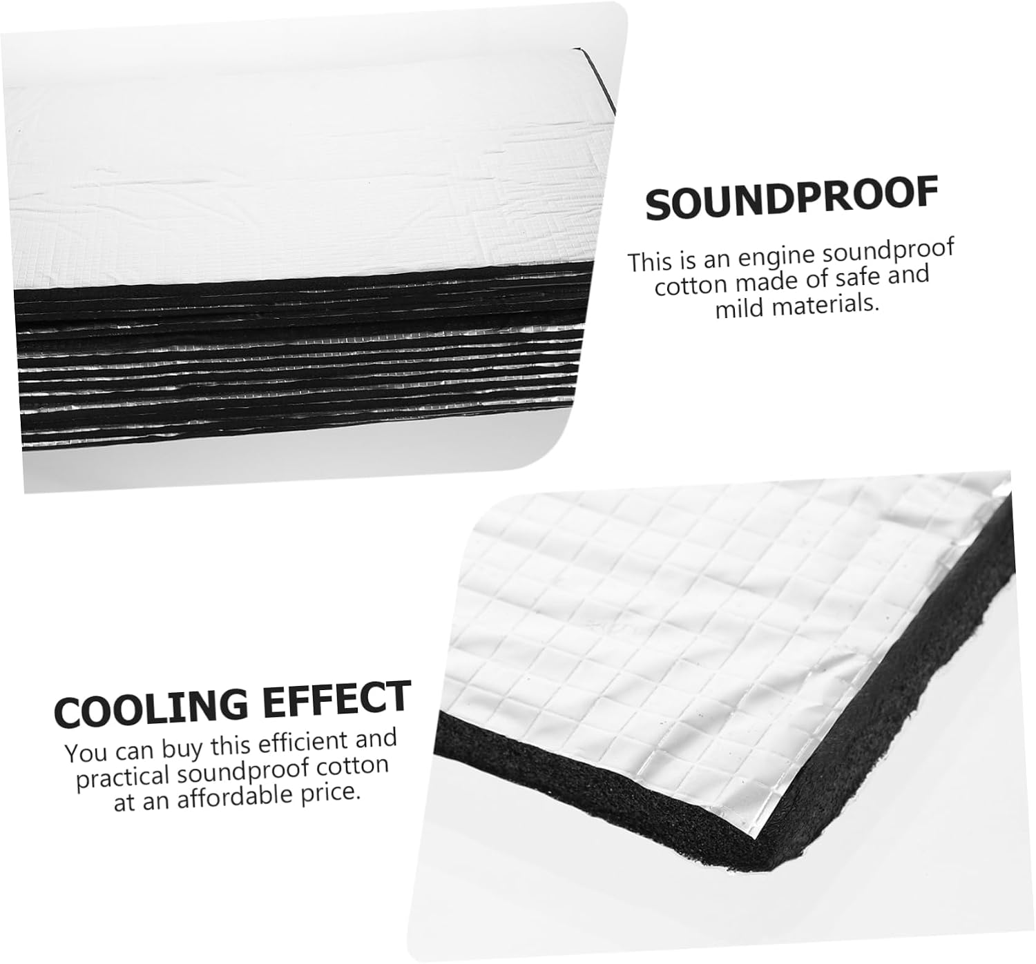 12pcs Sound Insulation Pad Aluminum Foil Nbr for Automobile Engines