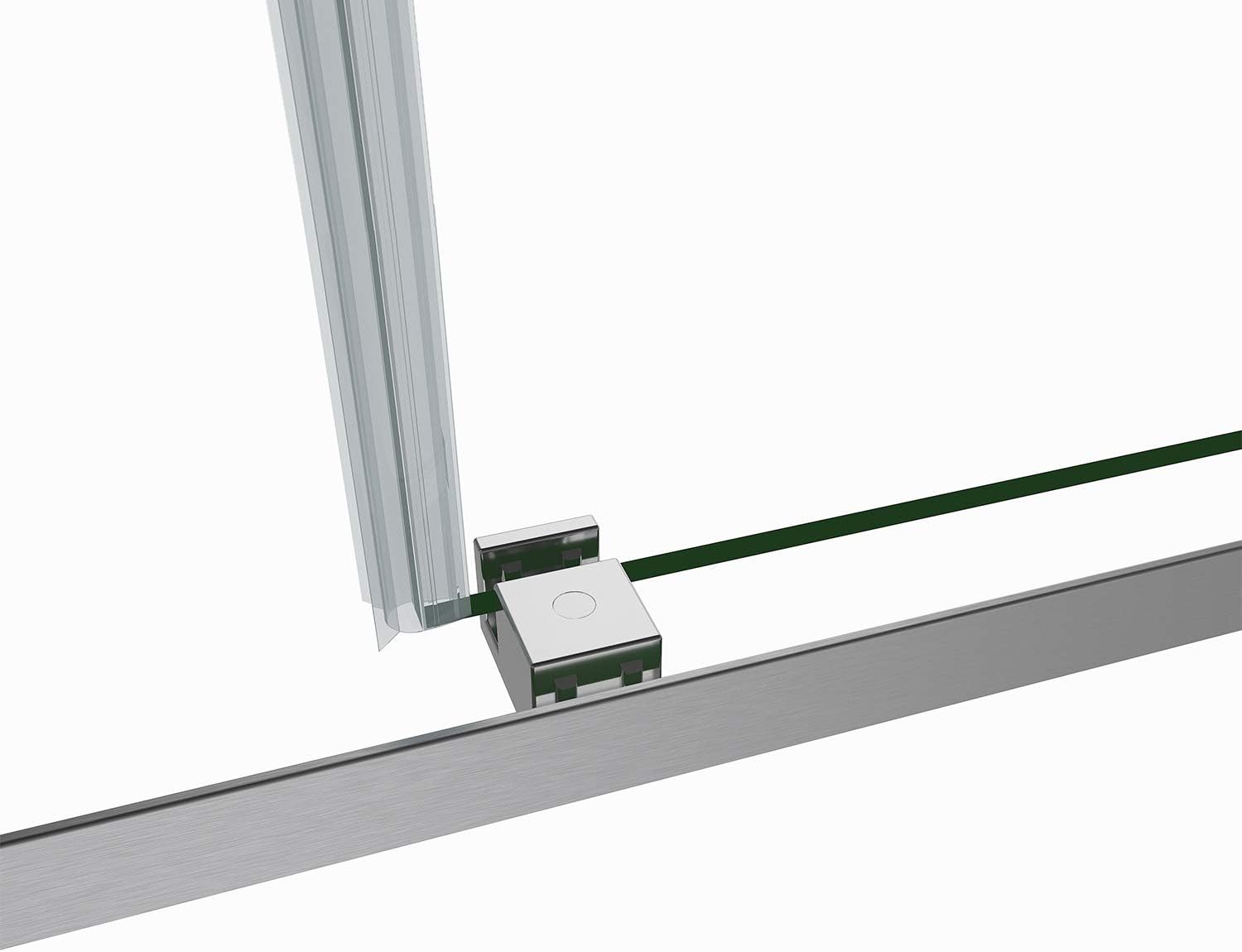 Vinnova Spezia 64" W x 76" H Double Sliding Frameless Shower Door in Brushed Nickel Finish