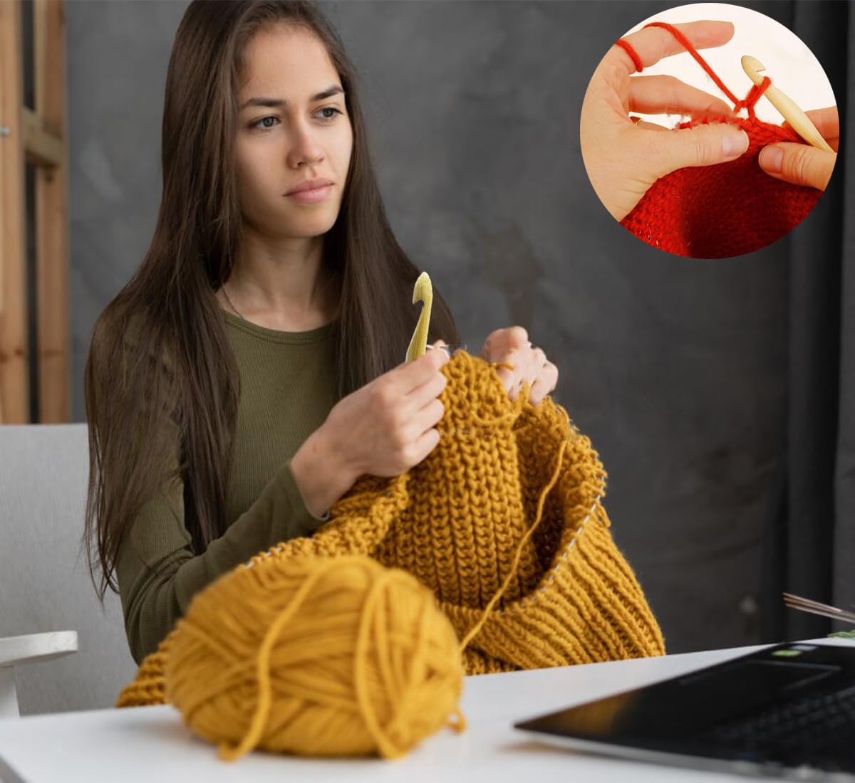 Weabetfu Bamboo Tunisian Crochet Hook with Steel Cable,32-Inch Length Afghan Crochet Hooks Needles for Handmade Creative DIY and Carpet Rug Blanket Weaving Knitting Needles,6mm