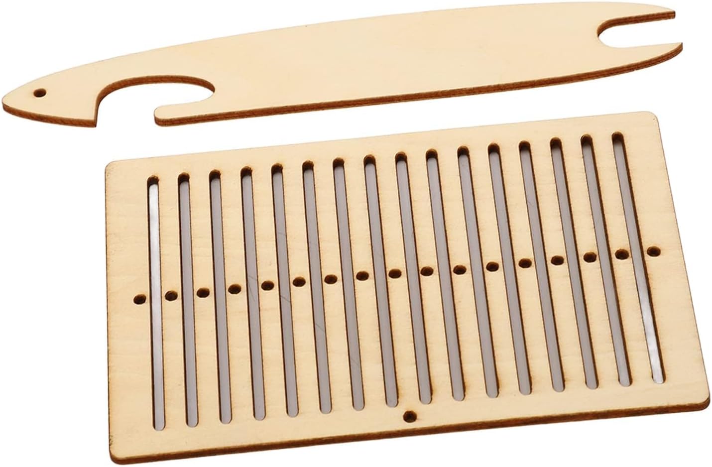 Walfront Wooden Weaving Kit with Heddle & Shuttle Backstrap Tools for Beginners Home Craft Projects