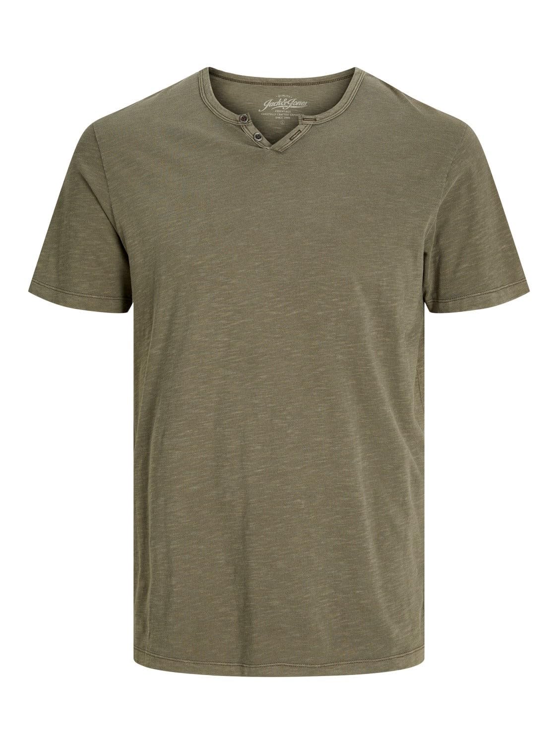 Jack & Jones T-Shirt Melange Split Neck T-Shirt