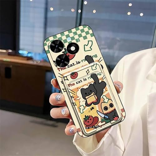 Phone Case Compatible with infinix Smart10 HD/X6525D, Card bag Back Cover TPU Dirt-resistant Shockproof Cartoon Soft case Card s