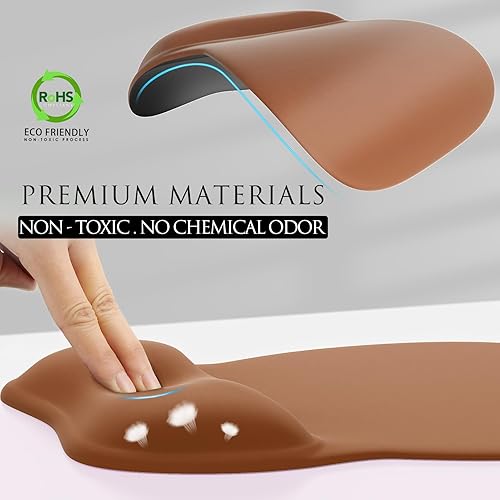 Miniatura 132 de MROCO Alfombrilla ergonómica para mouse con reposamuñecas de gel, cómoda alfombrilla de mouse con superficie de soporte de muñeca suave y base