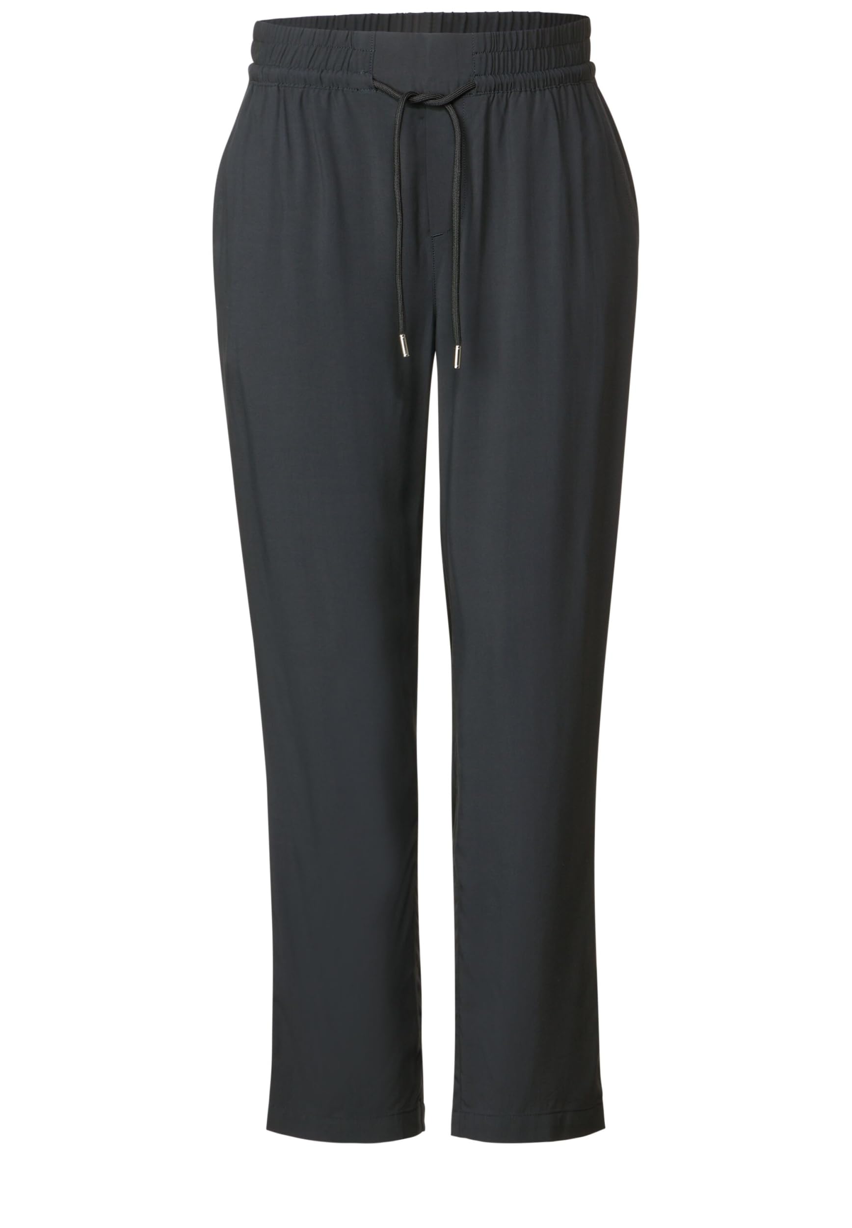 Street One Women's A377201 Viscose Trousers, Dark Stone Grey, 34W x 28L