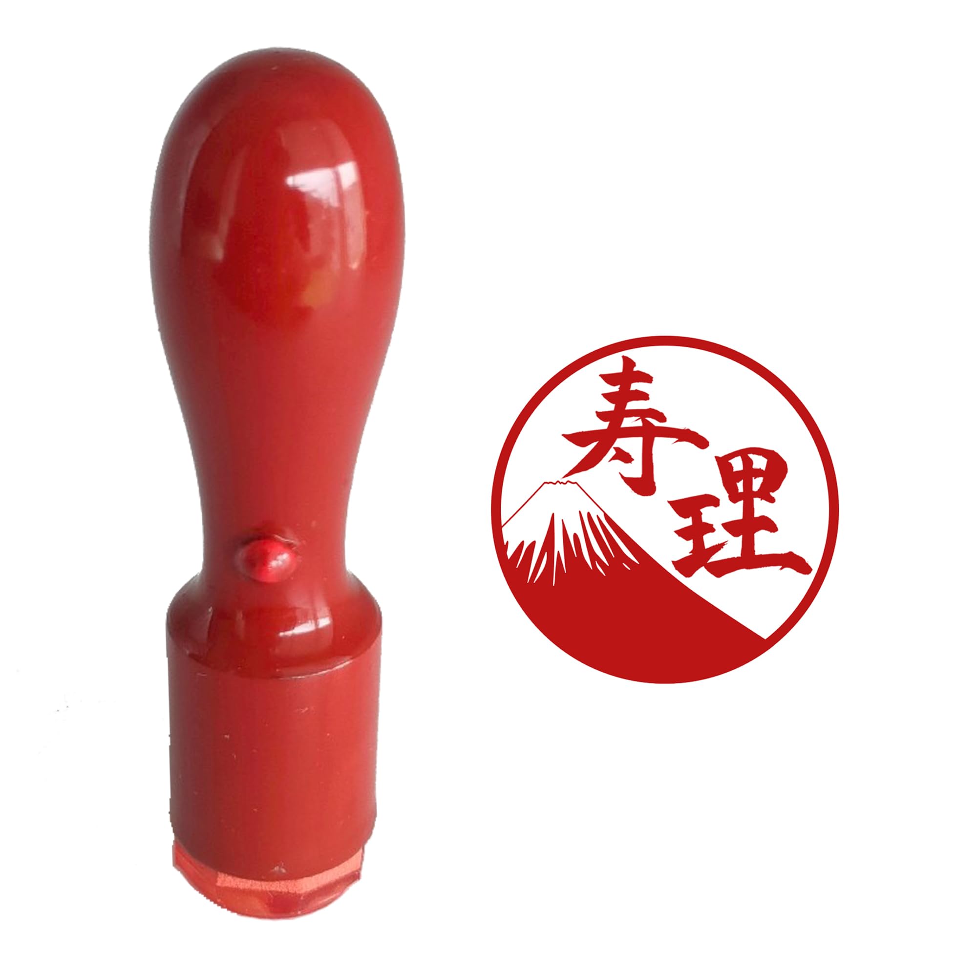 Custom Round Japanese Hanko Chop Japanese Name Stamp Wooden Seal Urushi Red