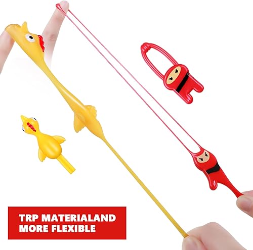 Miniatura 5 de 60 piezas de juguetes de tirachinas para dedos, juguete de catapulta de pollo, juguete de Navidad para dedo, tirachinas elásticas, regalos para