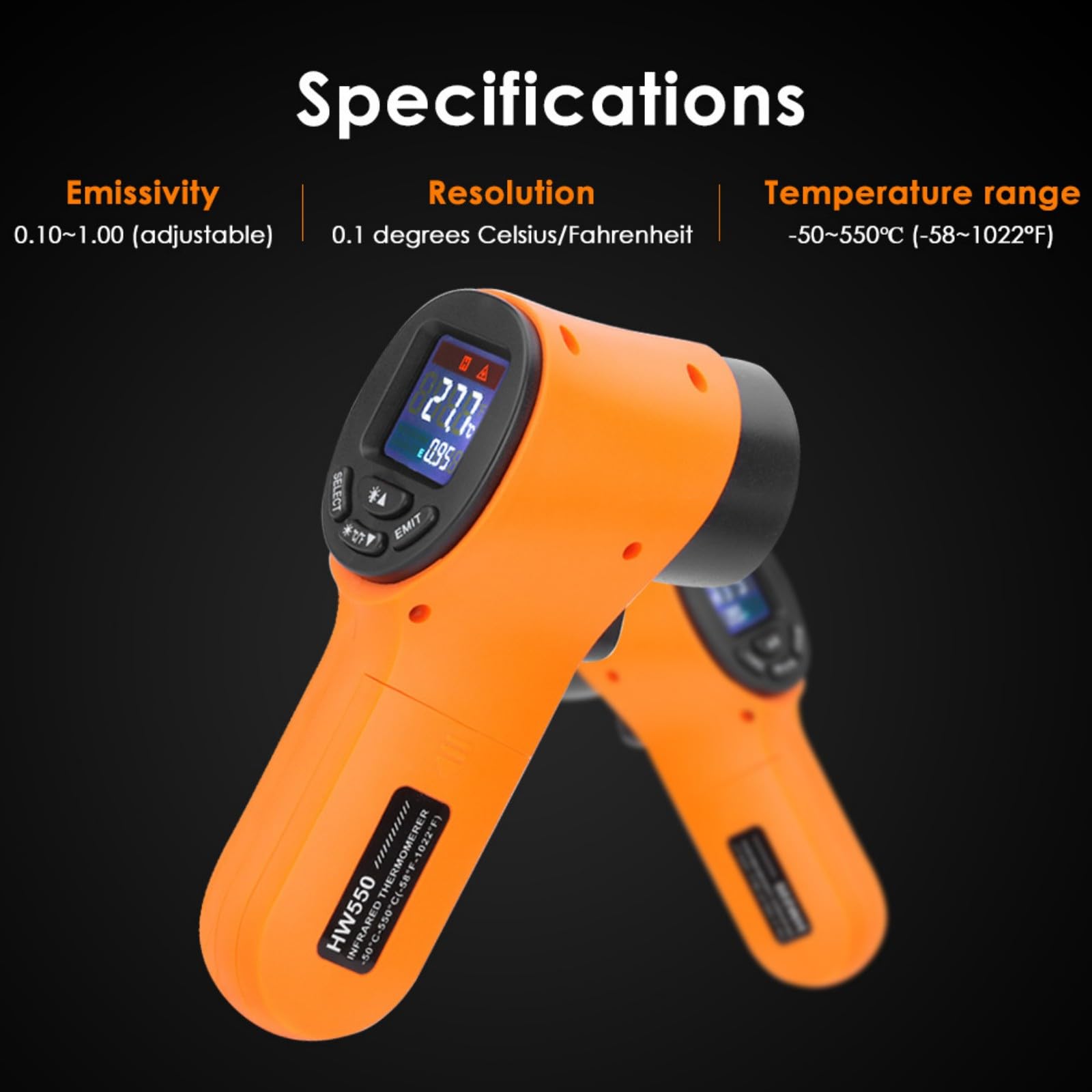 Nawwgy Handheld Small Thermometers with Fast Responses & Large Display Temperature Tool for Accurate Temperature Measurement Handheld Infrared Thermometer