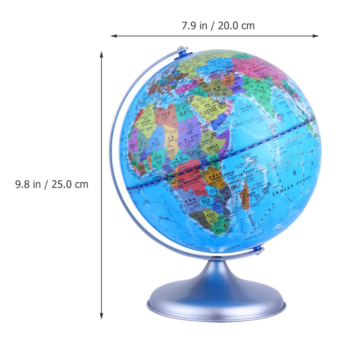 YARNOW Globo Didattico Rotante in Plastica Base Staccabile, Decorazione per Aula Scolastica e Scrivania Scuola, Strumento Educativo per Studenti