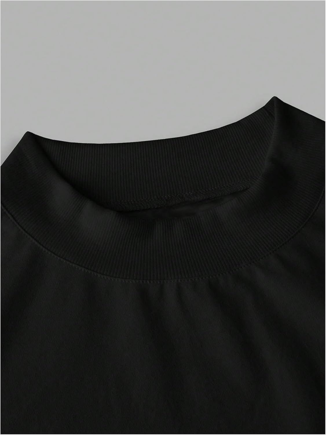 OYOANGLE Men's Mock Neck Ruched Tank Top Basic Solid Stretchy Sleeveless Muscle Tops - Image 4