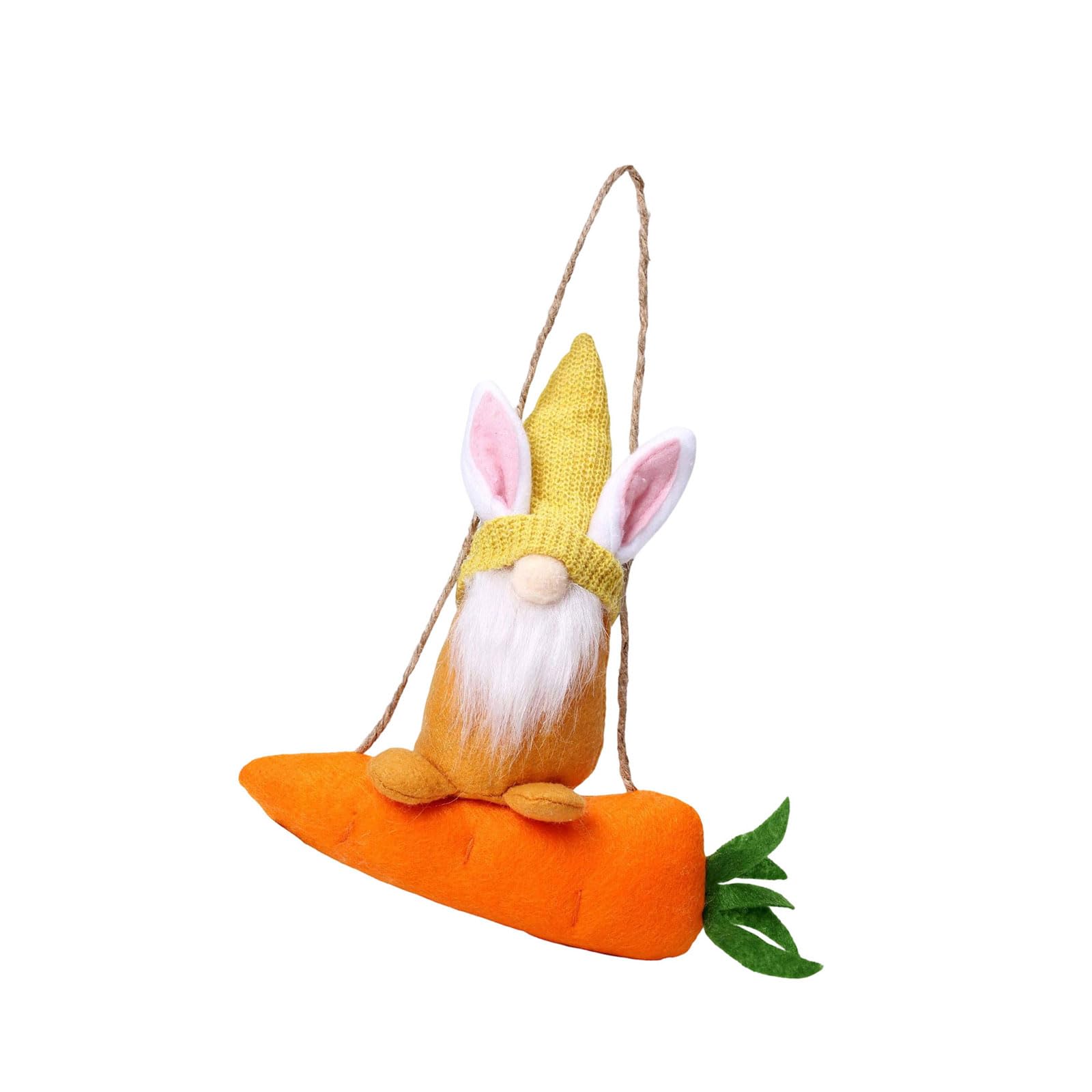 Hare Dwarf Doll Decoration Plush Stuffed Toy Hanging Ornament for Mantels Door Wall Windowsill Garden Display Easter Conies Carrot Decoration
