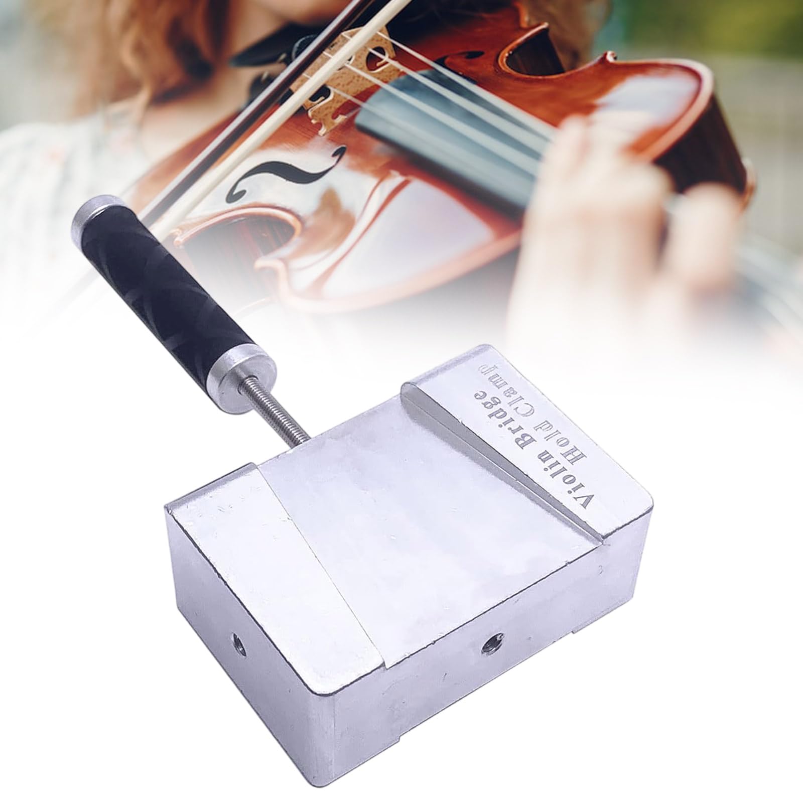 Violine / Viola Brücke Reparaturklemme mit geradem Griff, Metall Werkzeug für Saiteninstrumente Wartung Heavy Duty Violine Bridge Clamp Tool