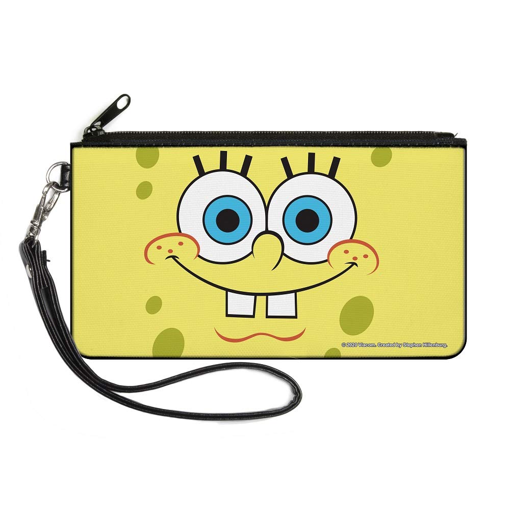 Wallet Canvas Zip Clutch Spongebob Face Close Up Yellows