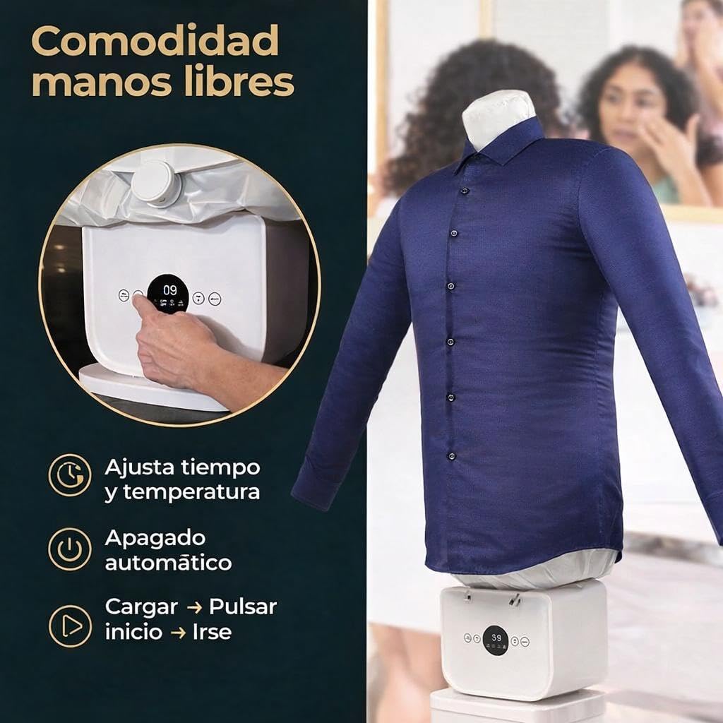 Planchador de camisas automático – Planchado sin plancha – Secado rápido en 10–15 min – Para camisas y pantalones – Máquina compacta de aire caliente
