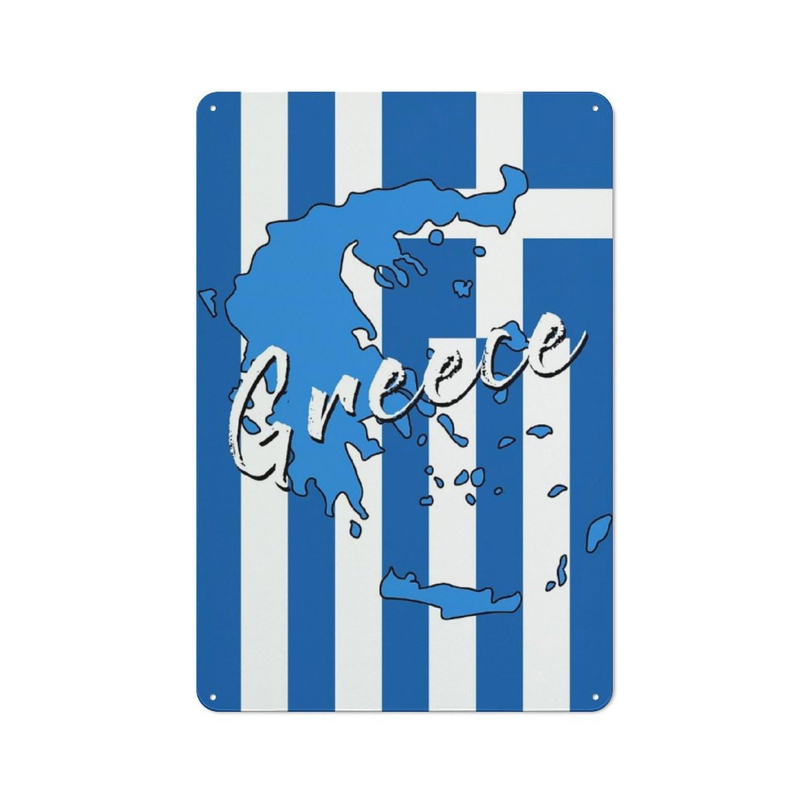 Junmoney Style-3 Greece Retro Tin Sign 30X20cm For Café Or Restaurant, Housewarming Wall Decor For People Furnishing Café And Restaurant