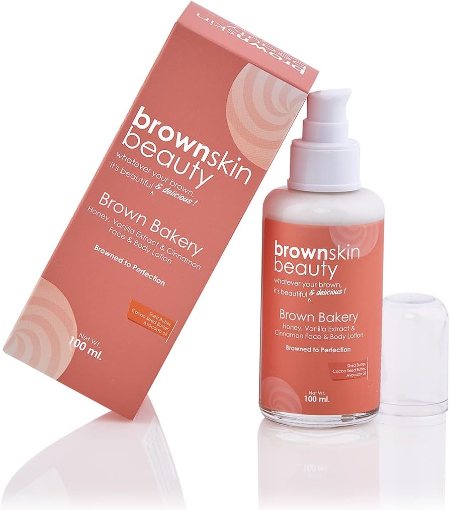 BrownSkin Beauty Brown Bakery Face & Body Lotion 100ml| All Skin Types | Honey, Vanilla & Cinnamon | Moisturize & Nourish