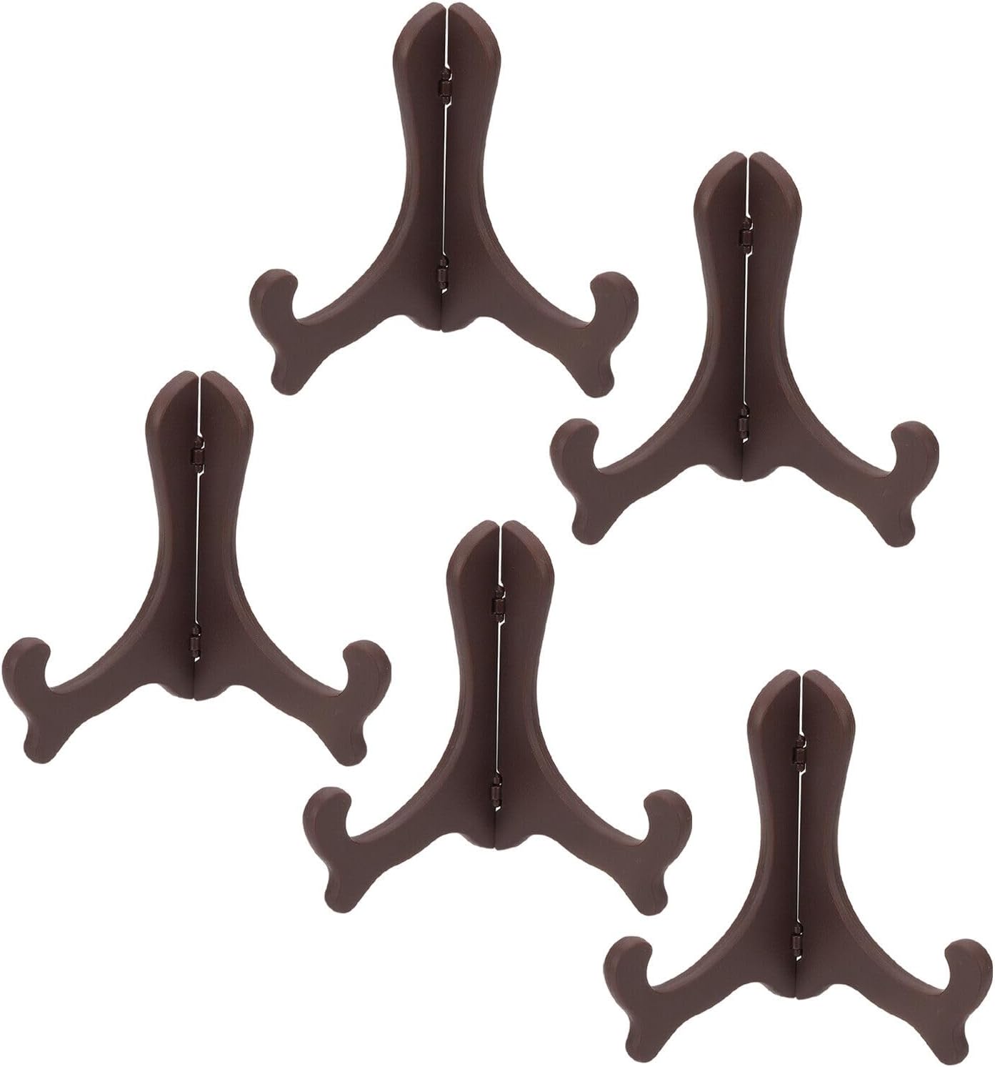 Home and Garden Parts 6 Inch Picture Frame Stand 5 Pcs Plastic Easel Plate Holders Brown #CN/251024/09797
