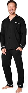 CityComfort Schlafanzug Herren Lang Pyjama Herren mit Knopfleiste Lounge Set M - 3XL - Geschenke für Männer