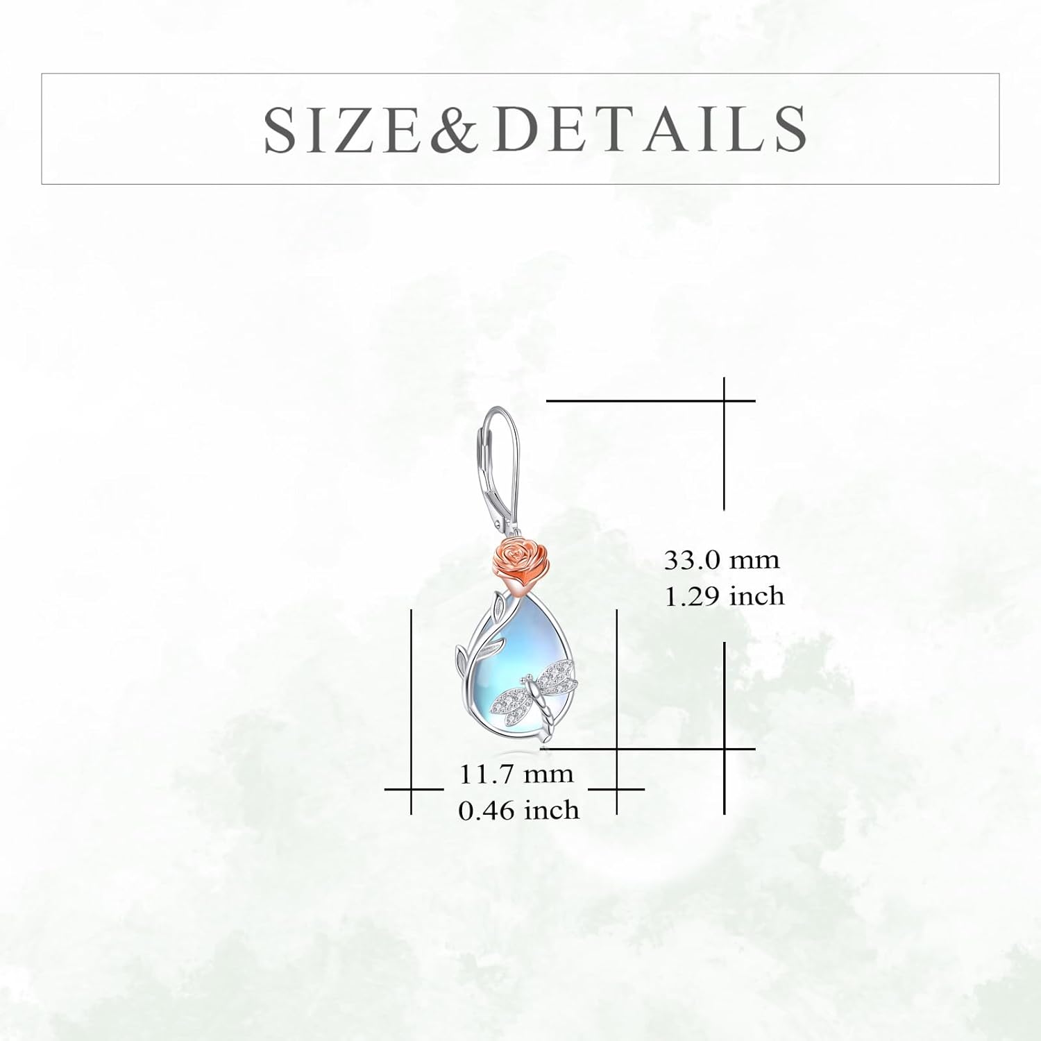 Animal Earrings Sterling Silver Moonstone Dangle Drop Earrings Animals Jewelry Gift for Women - Image 6