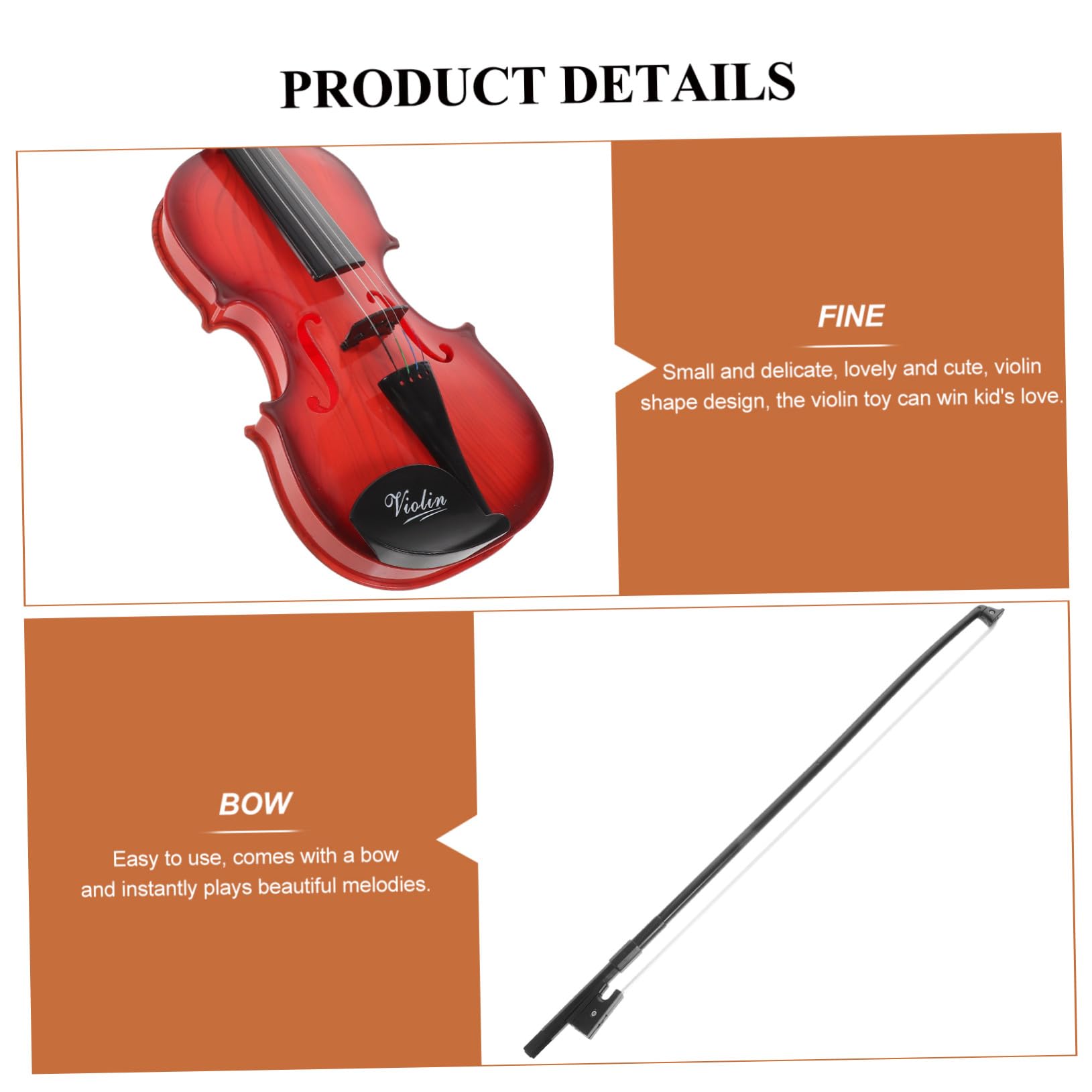 BESTonZON Violino Giocattolo Musicale per Design Delicato e Sicuro Plastica Premium Resistente Strumento Educativo per Sviluppare Creatività e Potenziale Musicale Regalo per di Compleanno