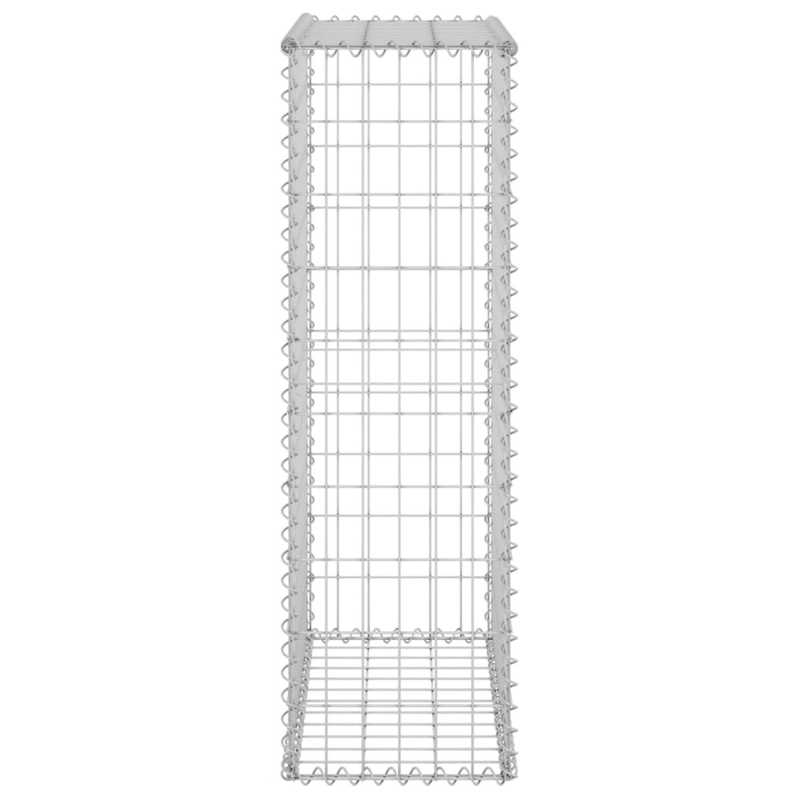 Tidyard Gabionenwand mit Abdeckung Gabione Steingabionen Steinkorb Gabionen Wand Drahtkorb Draht Mauer Verzinkter Stahl 60x30x100 cm
