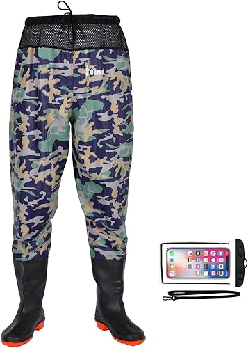 Pantalones de pesca para hombres y mujeres con botas, impermeables, aislados, para exteriores, pato