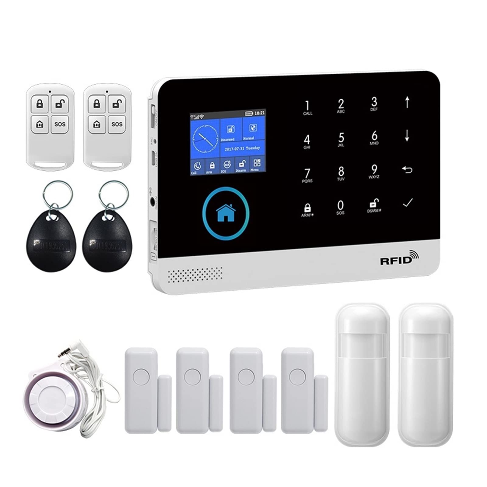 CUDTAPI Wireless GSM Home Security Alarm System For Tuya Smart With Motion Sensor(E)