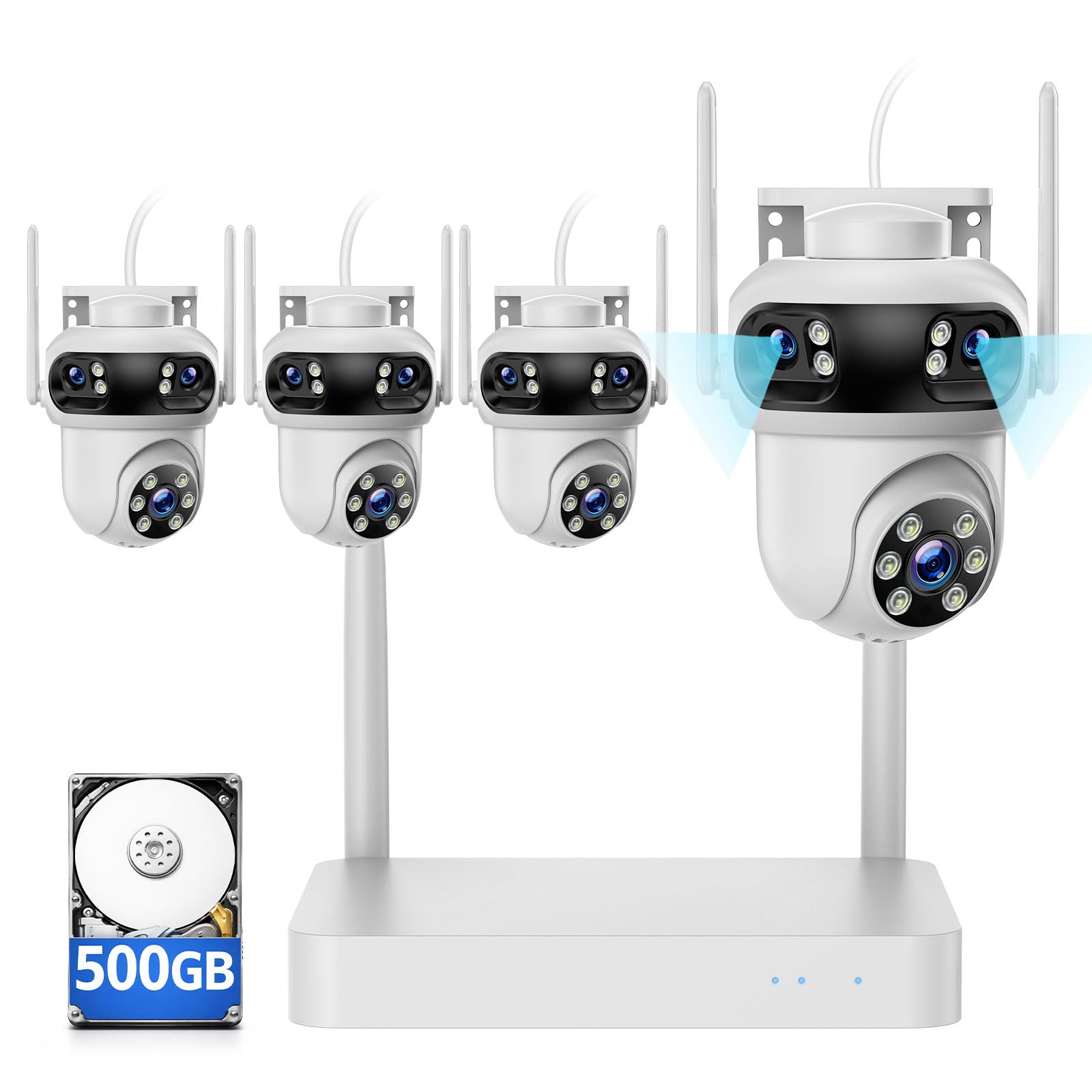 Amazon.com: Triple-Lens Security Camera System Wireless Outdoor, 4