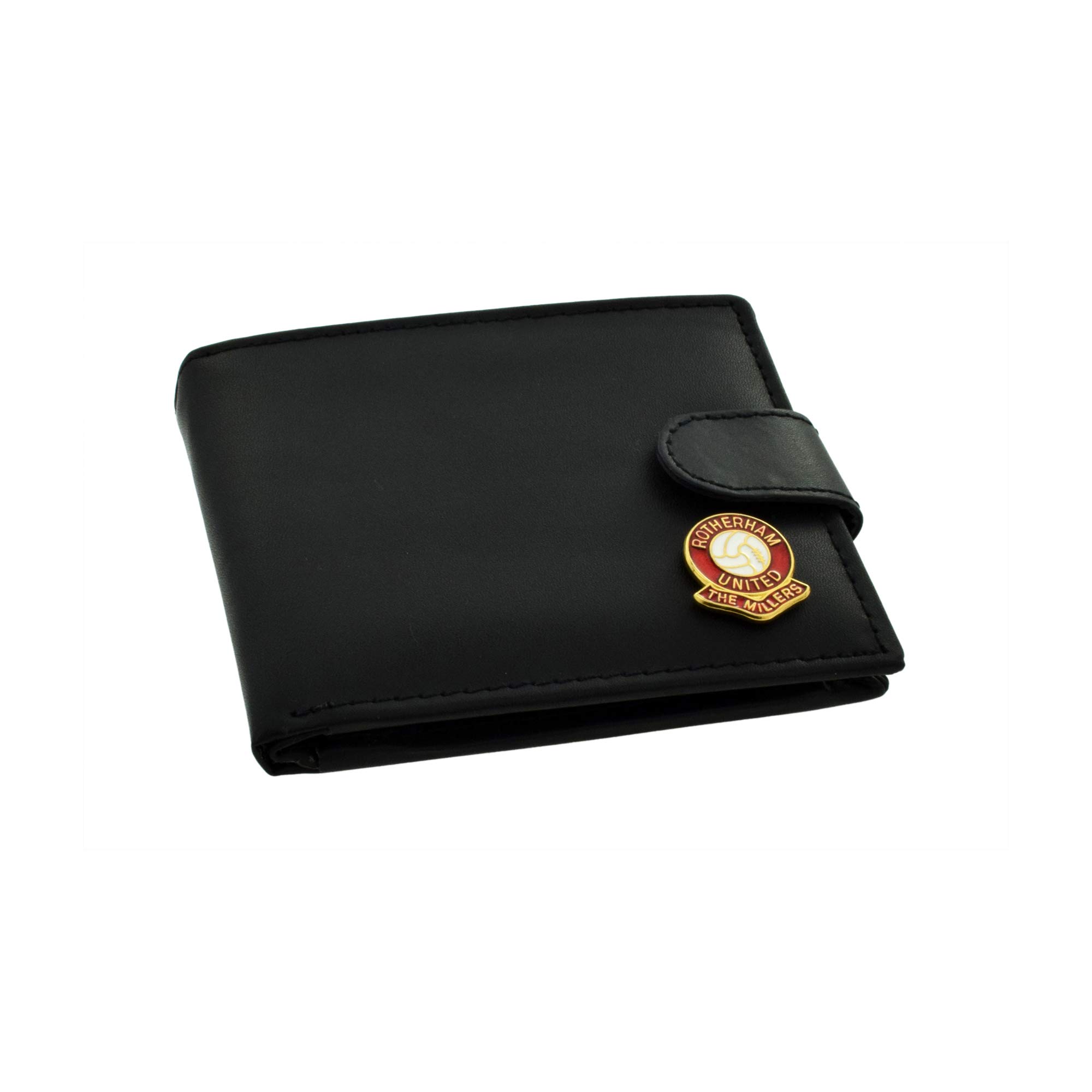 GIFTSEARCH UK Rotherham United FC 'The Millers' Football Club Genuine Black Leather Wallet