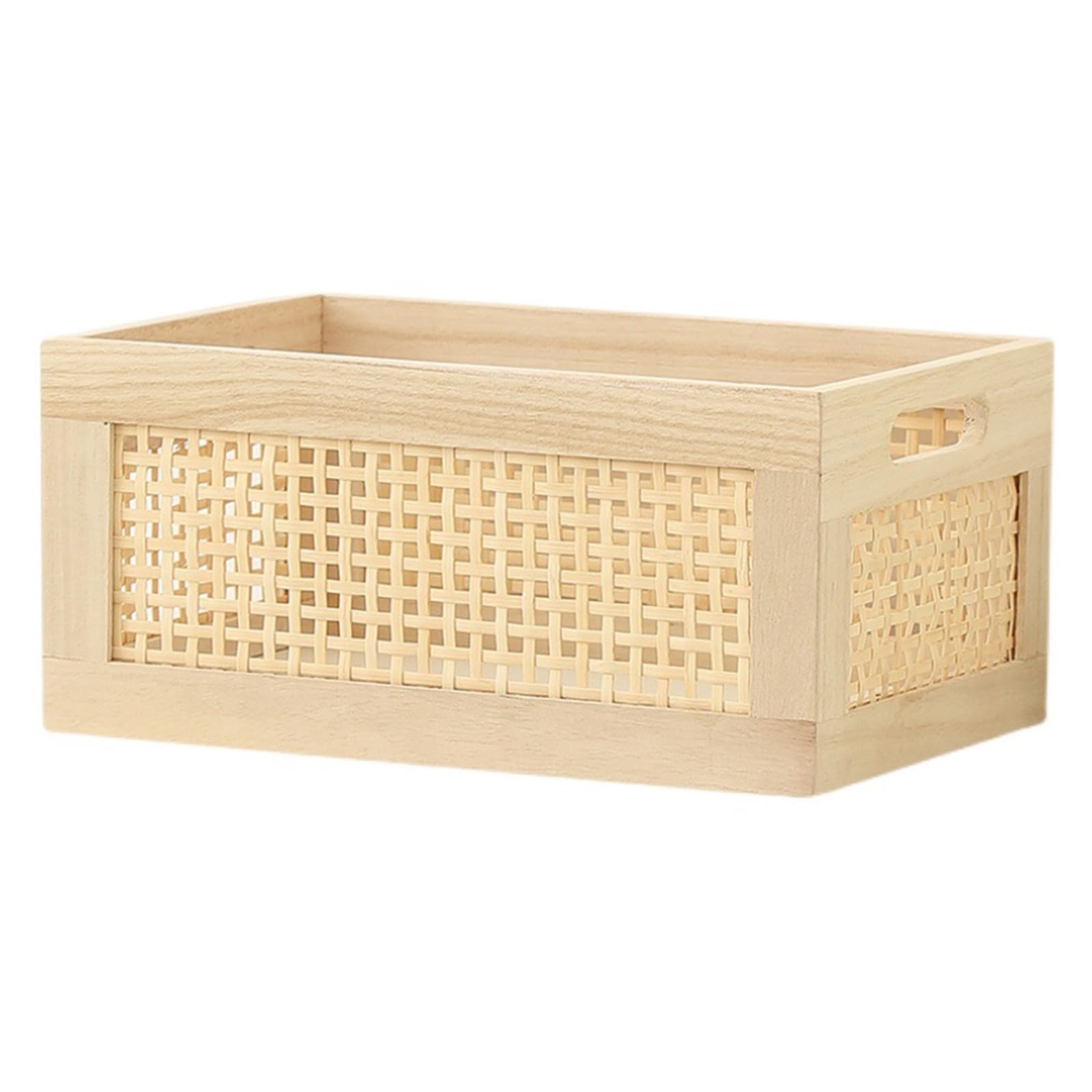 Whoasyst Stylish Wood Storage Basket Portable Accessory for Cabinets Blends Functionality with Aesthetic Appeal Daily Use Bedroom Storage Solution